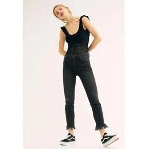 Free People Great Heights Frayed Skinny Jeans